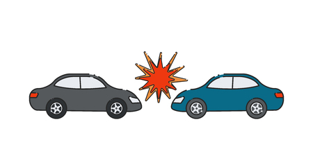 Car insurance. Danger on the road. Abstract infographics. Vector illustrationのイラスト素材