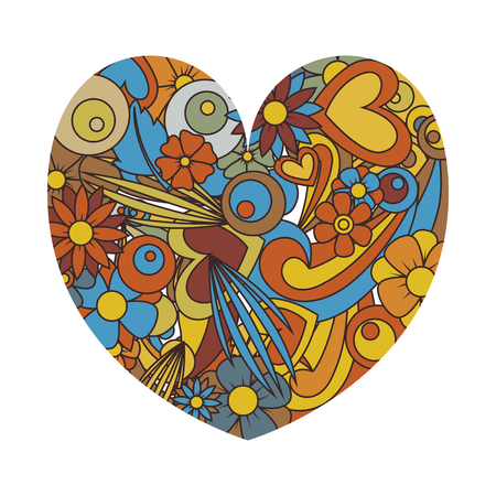 Heart tangle pattern. Vector illustration. Valentine s day. Abstract greeting card.の写真素材