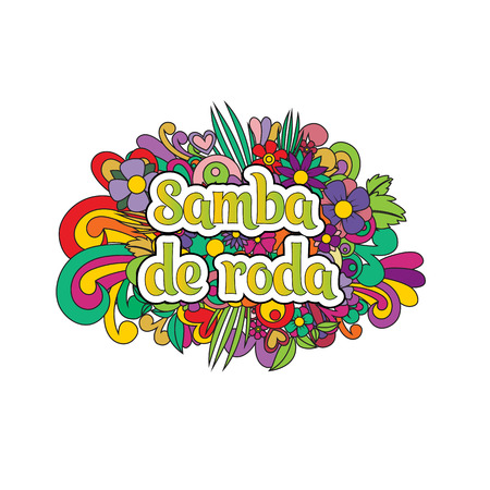 Samba de roda. Background with abstract bright colors. Vector illustration.のイラスト素材