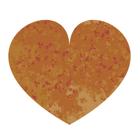 Orange heart. Vector illustration. Valentines day. Grunge paint textureのイラスト素材