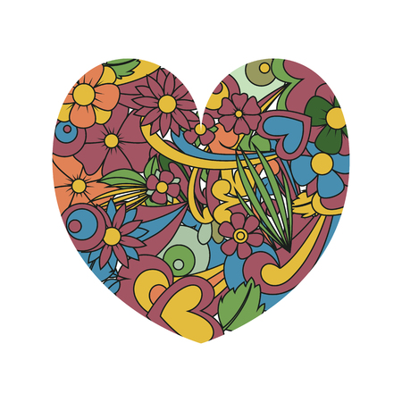Heart tangle pattern. Vector illustration. Valentine s day. Greeting cardのイラスト素材