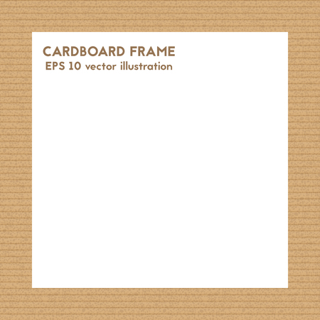 Square cardboard frame. Vector illustration. Place for photos and text.のイラスト素材