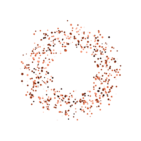 Glitter round frame. Vector illustration. Red luxury confettiのイラスト素材