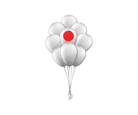 Bunch of balloons. The Flag Of Japan. Vector illustration.のイラスト素材