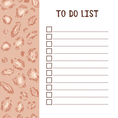 To do list. Vector illustration. Empty checklist. Leopard print skinのイラスト素材