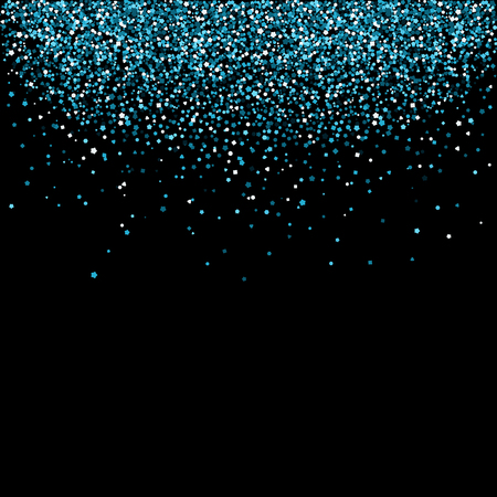 Fall blue glittering sequins. Luxury shimmering glitter. Vector illustration. Black background.のイラスト素材
