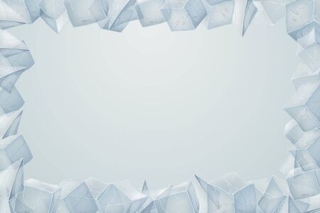 Iced frame. The texture of the ice. Vector illustration. Valentines Day Card.のイラスト素材