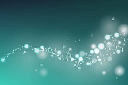 Curve line on blue background. Particles with glow effect. Vector illustration.のイラスト素材