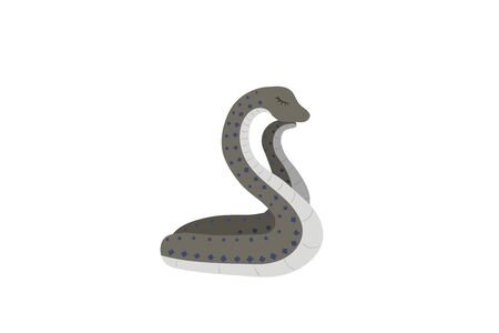 Sleeping snake on a white background. Sweet dreans. Vector illustration.のイラスト素材