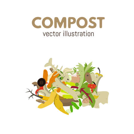 Organic recycle compost pile vector illustration.のイラスト素材