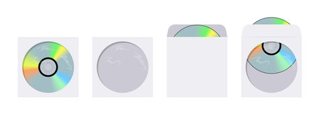 Compact disc and DVD, CD with paper cases, data storage and organization.