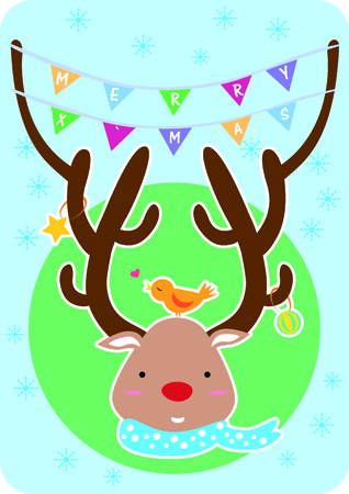 Christmas  elk vector illustration のイラスト素材