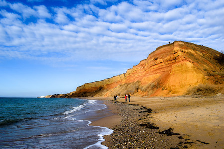 Beach, mountainの写真素材