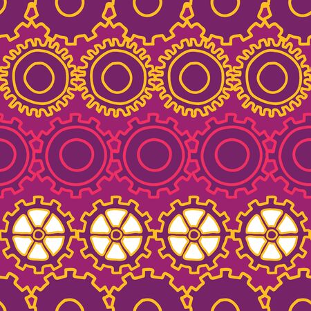 Doodle style gear and mechanical seamless vector background repeat pattern vector surface design brightのイラスト素材