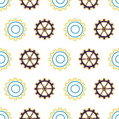 Reverse Gear cogs seamless vector repeat pattern surface designのイラスト素材