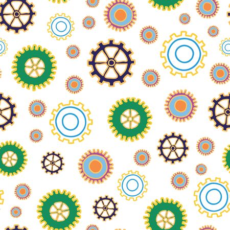 Spare Parts cogs and gears seamless repeat vector pattern surface designのイラスト素材