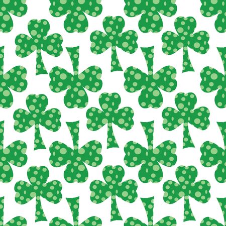Seeing Spots Shamrocks green clovers seamless vector repeat surface pattern designのイラスト素材