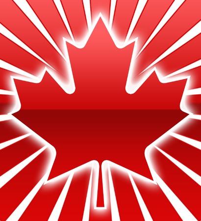 A red maple Leaf with white Glowのイラスト素材