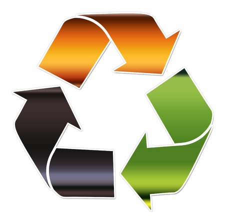 A recycling symbol illustrating different types of glassのイラスト素材