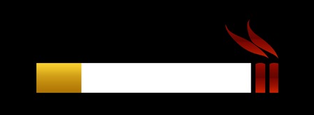 An illustration of a burning cigarette on a black backgroundのイラスト素材