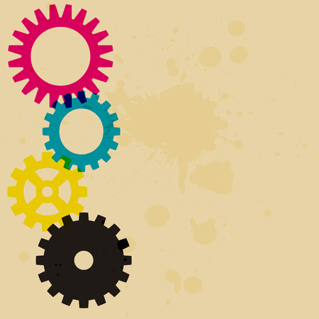 Retro style cog poster backgroundのイラスト素材