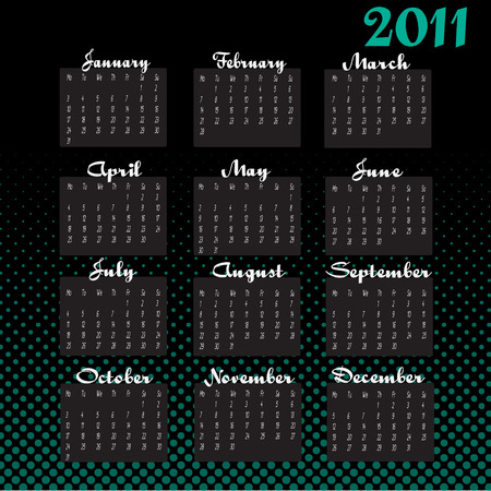 12 month calendar for 2011のイラスト素材