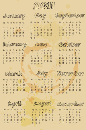 A grunge style calendar  for 2011のイラスト素材