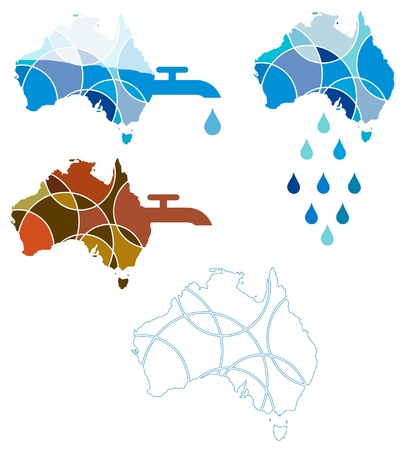 Australia water crisis conceptのイラスト素材