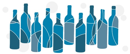 blue retro bottle backgroundのイラスト素材