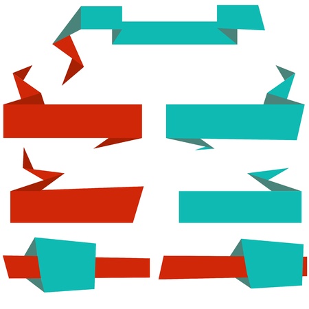 A set of retro angular page banners and headersのイラスト素材