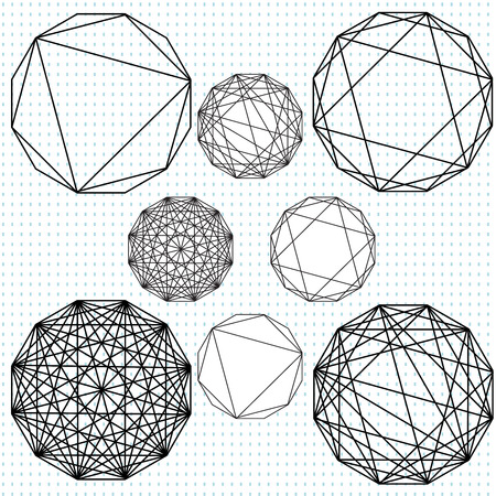 Dodecahedron Polygon designsのイラスト素材