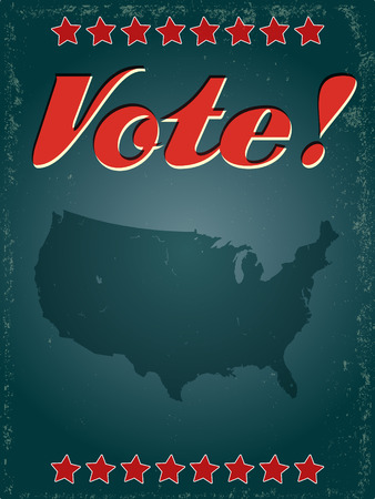A vintage style USA voting posterのイラスト素材