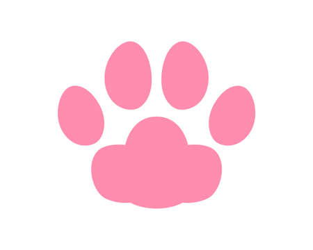 Illustration of animal footprints on white backgroundの写真素材