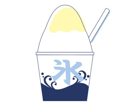 Line drawing illustration of food at Summer Festival in Japanのイラスト素材