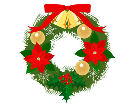 Christmas Illustration, Wreathのイラスト素材