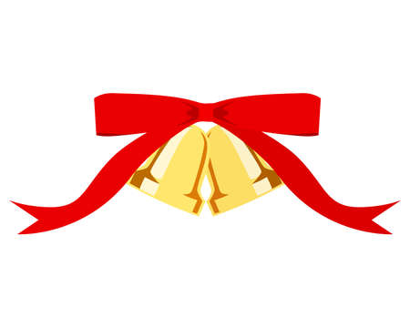 Christmas Illustration, Bell with Ribbonのイラスト素材