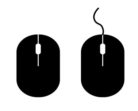 Simple line illustration set, personal computer mouseのイラスト素材