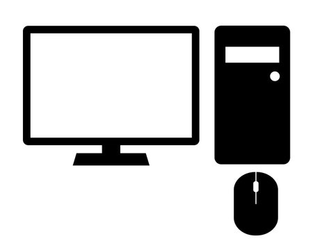 Simple line illustration, personal computerのイラスト素材