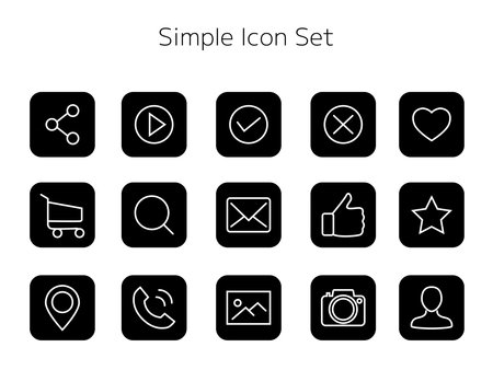 Set of business and internet icons on white backgroundのイラスト素材