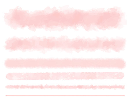 Pink line material drawn by watercolorのイラスト素材