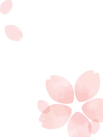 Background template with pink flowers illustration painted by watercolorのイラスト素材