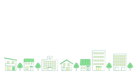 Illustration of a cityscape on a white backgroundのイラスト素材