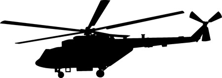 helicopter vector silhouette outline drawingのイラスト素材
