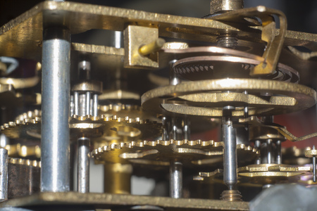 old clock mechanism closeup