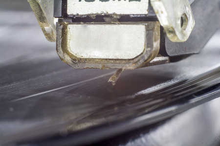 pickup of an old vintage playerの写真素材