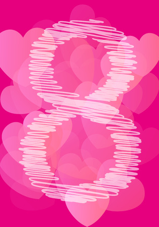 Valentines day, Mothers, Womens day 8 marchのイラスト素材