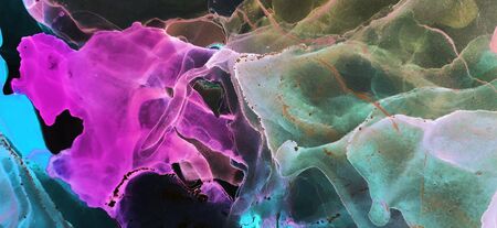 Modern Background. Macro Photo Paint. Deep Space Gold Gouache paint. Modern wallpaper. Colored Smoke...