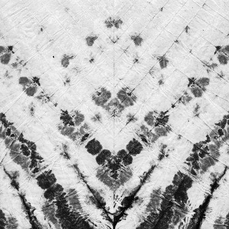 Tie Dye Geometry. Crumpled background. Black, White. Grayscale Tie Dye. Hand Drawn Ethnic Ornament. Wash Drawing Textile Decor. vintage print. Black Stamp Smudges. Tie Dye Textile Print.の写真素材