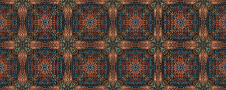 Seamless Ethnic Ornament. Native Wicker Embroidery. Delicate Rhombus Ikat. slavic design. Modern...