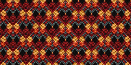 Seamless Ethnic Ornament. Armenian vintage. decorative textiles. Christmas rhinestones Yarn. Native...